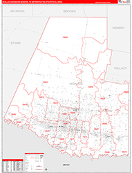 McAllen-Edinburg-Mission Metro Area Wall Map Red Line Style 2026